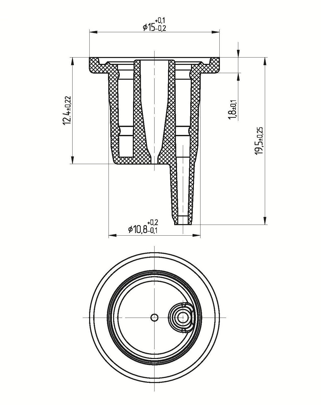 vertical dropper insert 2.2 V (B)