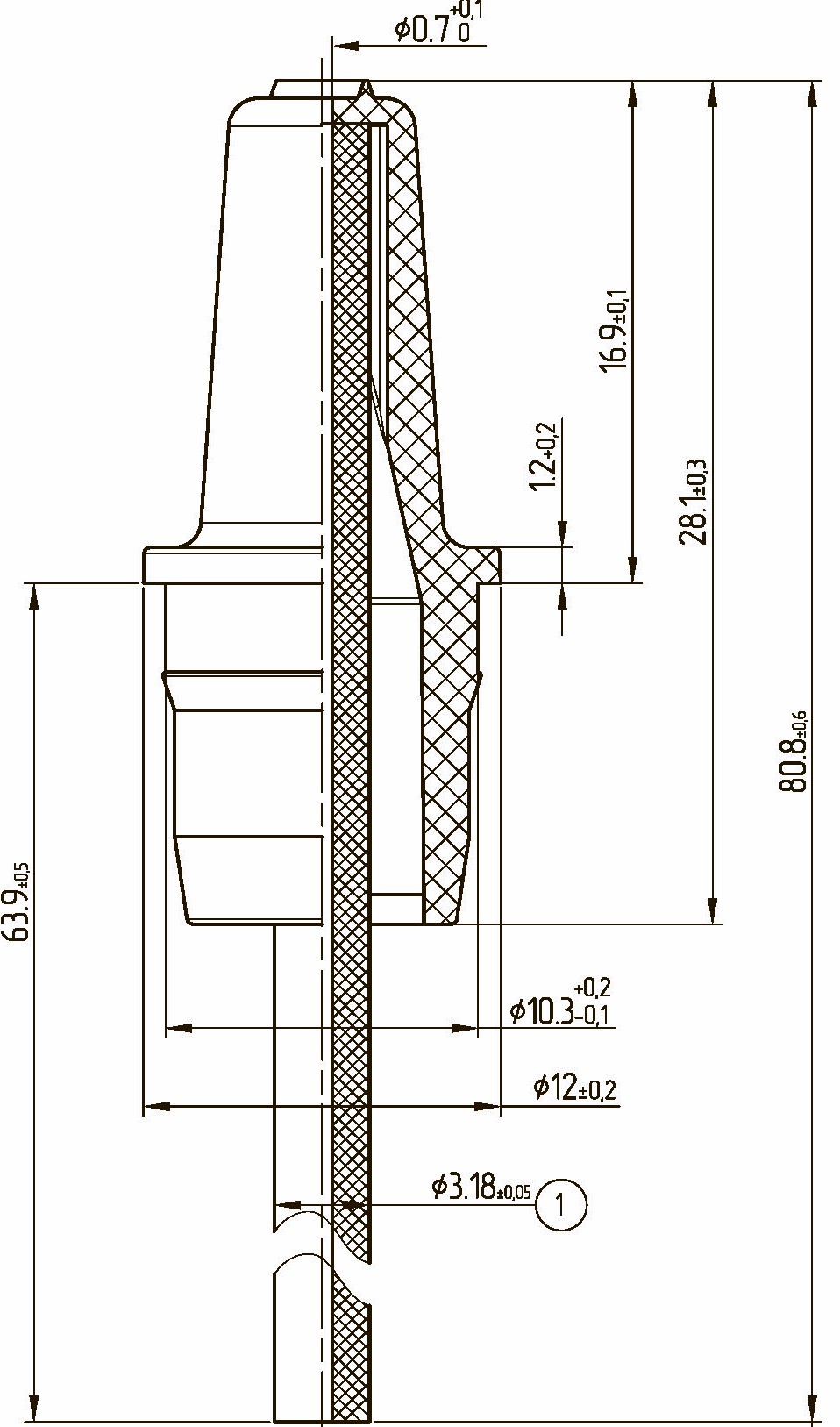 Fs2.2 sprayer with dip tube, technical drawing