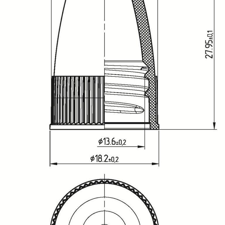 Fs2 screw cap, technical drawing